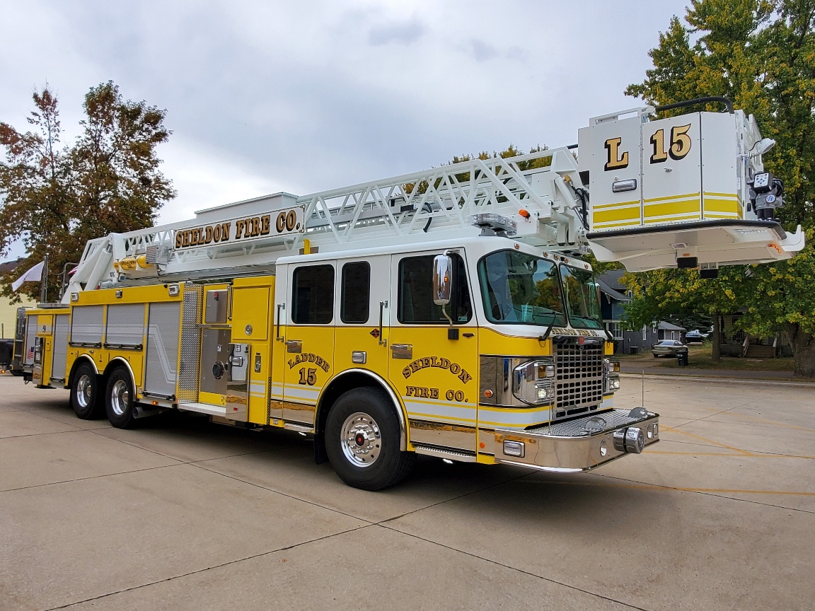 New Sheldon Fire Company Aerial Ladder Arrives KIWA Radio