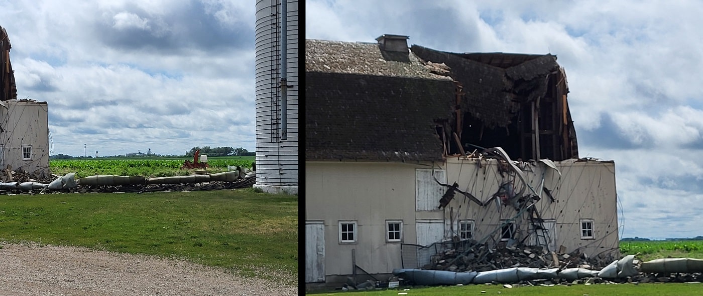 Conditions At Site Of Silo Collapse Near Ashton Indicate StraightLine