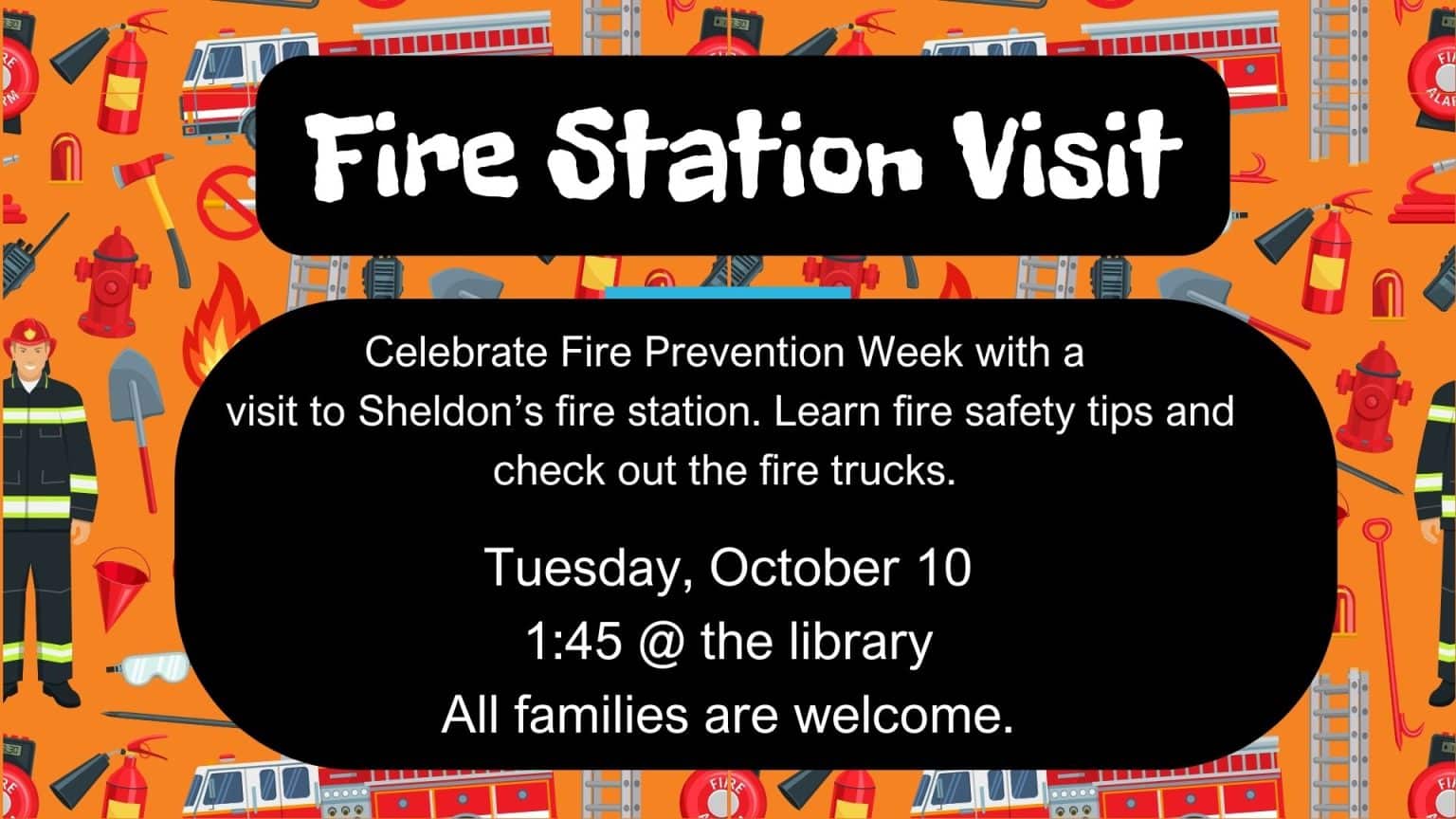 Fire Station Visit Sheldon Library KIWA Radio